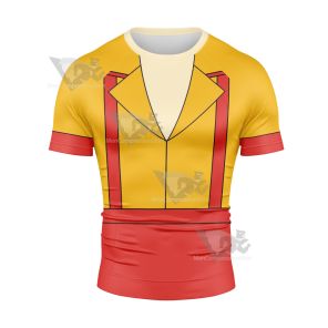 2 Broke Sister Uniform Yellow Cosplay Short Sleeve Compression Shirt