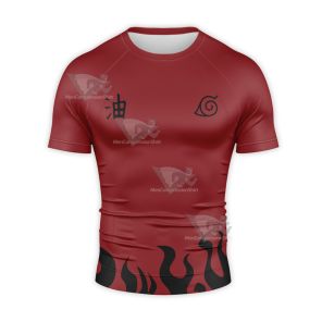 4 Hokage Fire Red Short Sleeve Compression Shirt