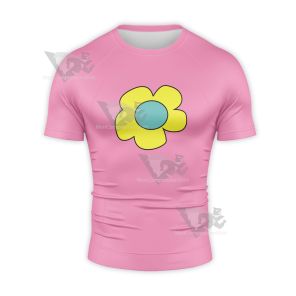 Adventures Of Billy And Mandy Flower Cosplay Short Sleeve Compression Shirt