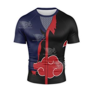 Akatsuki Hokage Cloud Black Short Sleeve Compression Shirt