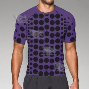 Anime Bizarre Stardust Crusaders Purple Short Sleeve Compression Shirt