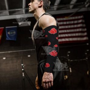 Anime Red Cloud Black Compression Arm Sleeve