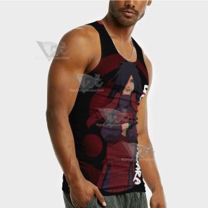 Anime Uchiha Madara Classic Red Sleeveless Compression Shirt