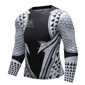 Aquaman Light Tattoo Elite Long Sleeve Compression Rash Guard