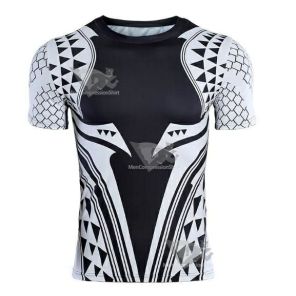 Aquaman Light Tattoo Short Sleeve Compression Rash Guard