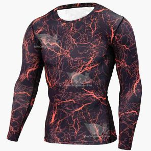 Army Camouflage Long Sleeve Sports Compression Shirt For Men