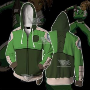 Atom Lioness Green Cosplay Zip Up Hoodie