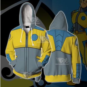 Atom Shark Yellow Cosplay Zip Up Hoodie