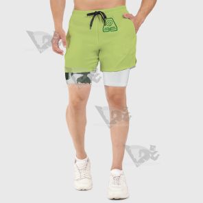 Avatar Earth Kingdom Green Men Compression Gym Short