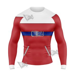 B Daman Riki Ryugasaki Red Cosplay Long Sleeve Compression Shirt