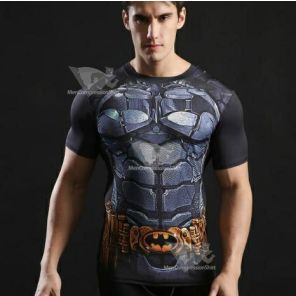 Batman Batman Inc Compression Short Sleeve Rash Guard