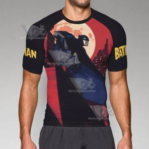 Batman Classic Red Short Sleeve Compression Shirt