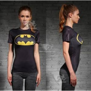 Batman Classic Womens Short Sleeve Rash Guard