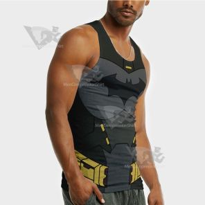 Batman Grey Yellow Uniform Sleeveless Compression Shirt