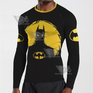 Batman Logo New Style Yellow Long Sleeve Compression Shirt