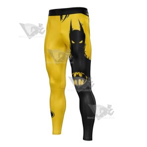 Batman Logo New Style Yellow Men Compression Legging