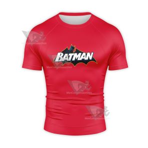 Batman Red Personality Short Sleeve Compression Shirt