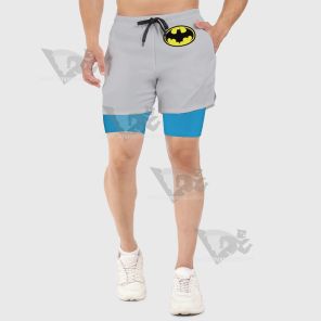 Batman Symbol Grey Men Compression Gym Short