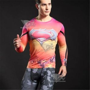 Batman Wayne Long Sleeve Compression Shirt For Men