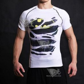 Batman White Hero Revealed Compression Rashguard