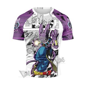 Beerus Dragon Ball Purple Short Sleeve Compression Shirt