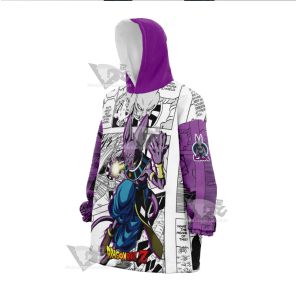 Beerus Dragon Ball Purple Snug Oversized Blanket Hoodie