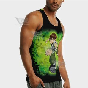 Ben 10 Logo Green Sleeveless Compression Shirt