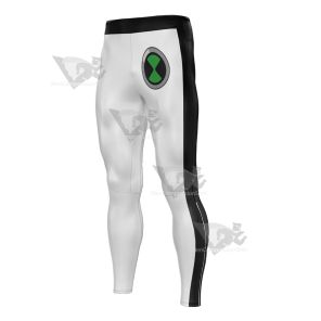 Ben 10 Tennyson White Mens Compression Legging