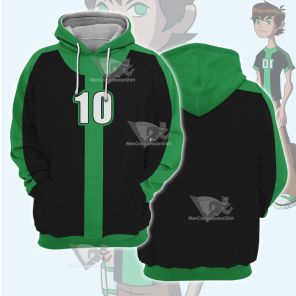 Ben10 Ben Tennyson Green And Black Cosplay Hoodie