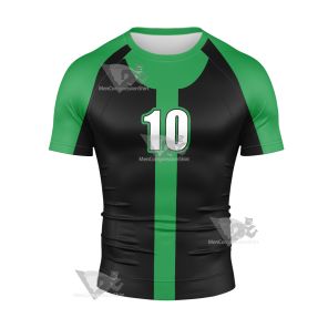 Ben10 Ben Tennyson Green And Black Short Sleeve Compression Shirt