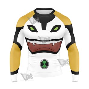 Ben10 Cannonbolt White Cosplay Long Sleeve Compression Shirt