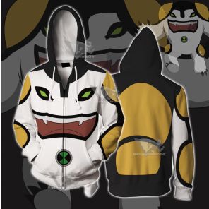 Ben10 Cannonbolt White Cosplay Zip Up Hoodie