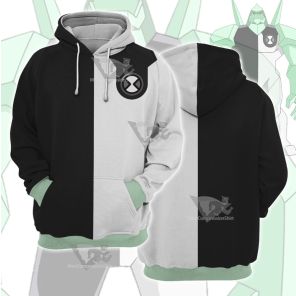 Ben10 Diamondhead Black And White Cosplay Hoodie