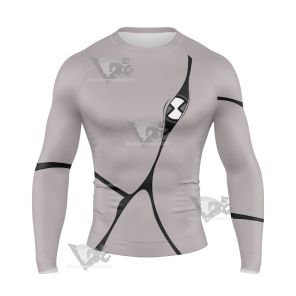 Ben10 Ghostfreak Grey Cosplay Long Sleeve Compression Shirt