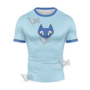 Ben10 Gwen Tennyson Blue Cat Cosplay Short Sleeve Compression Shirt