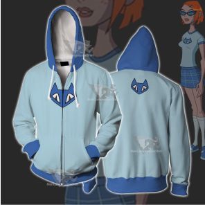 Ben10 Gwen Tennyson Blue Cat Cosplay Zip Up Hoodie