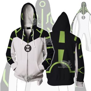 Ben10 Upgrade Green Line Cosplay Zip Up Hoodie