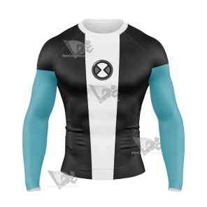 Ben10 Xlr8 White Cosplay Long Sleeve Compression Shirt