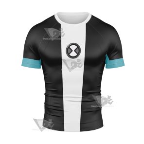 Ben10 Xlr8 White Cosplay Short Sleeve Compression Shirt