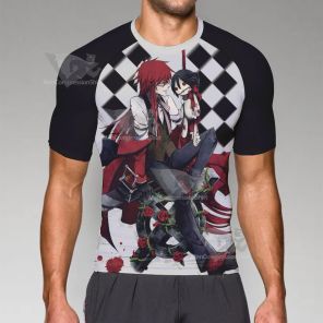 Black Butler Grell Sutcliff Black Short Sleeve Compression Shirt