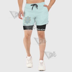 Black Clover Aqua Deer Blue Men Compression Gym Short