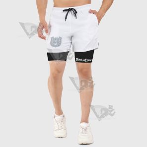 Black Clover Silver Eagles White Men Compression Gym Short