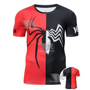 Black Red Parker Short Sleeve Compression Shirt