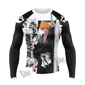 Bleach Ichigo Bleach Splash Ink Long Sleeve Compression Shirt