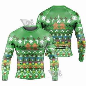 Christmas Gingerbread Long Sleeve Rash Guard