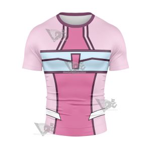 Code Lyoko Aelita Stones Pink Cosplay Short Sleeve Compression Shirt