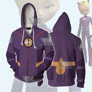 Code Lyoko Odd S4 Purple Cosplay Zip Up Hoodie