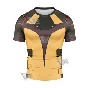 Code Lyoko Ulrichs Yellwo Cosplay Short Sleeve Compression Shirt