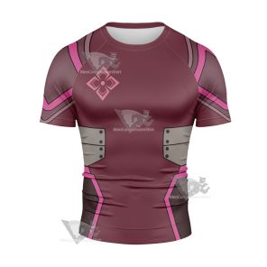 Code Lyoko Yumi Pink Cosplay Short Sleeve Compression Shirt