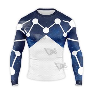 Cosmic Spidey Starry Sky Star Blue Long Sleeve Compression Shirt